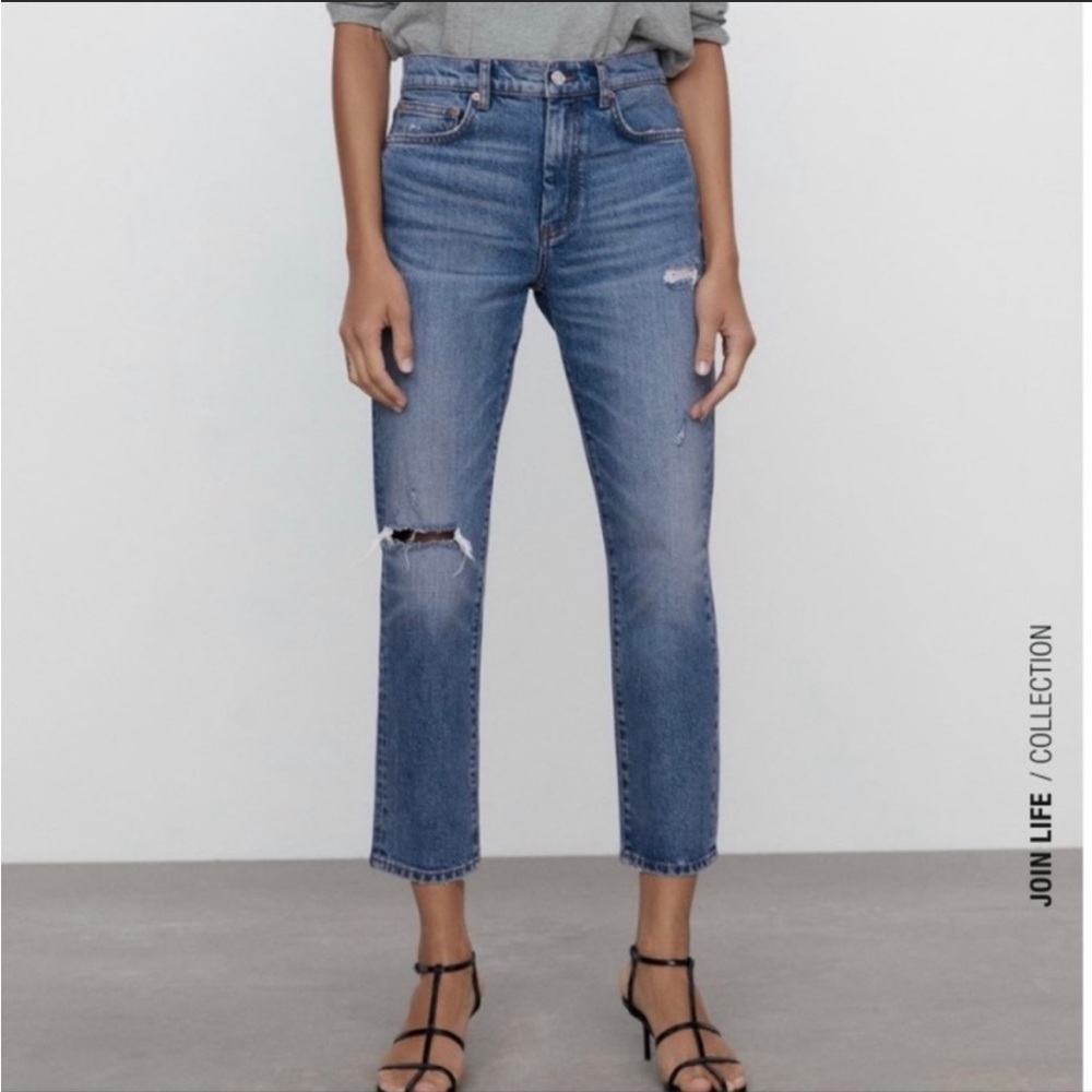 Zara the slim boyfriend valley blue jeans